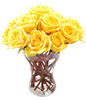 24 Yellow Roses In Vase 